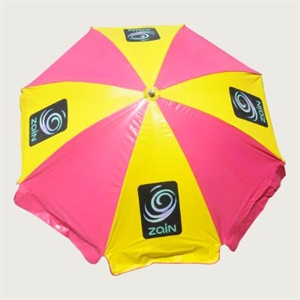 Picture of yellowred Zain telecom PVC beach umbrella sun umbrella parasol