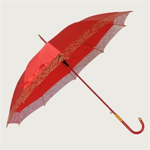 23inch wedding straight umbrella/Red wedding umbrella with lace