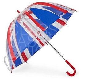 Picture of Clear union jack kids straight umbrella